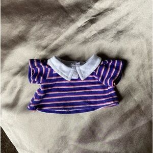 webkinz ganz blue & pink striped polo shirt